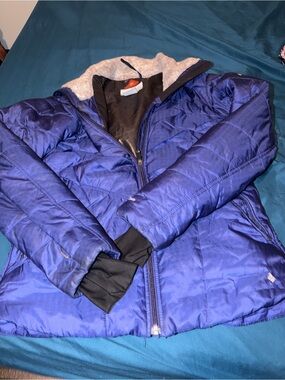 Columbia Omni-Heat Blue Quilted Hooded Jacket -women’s